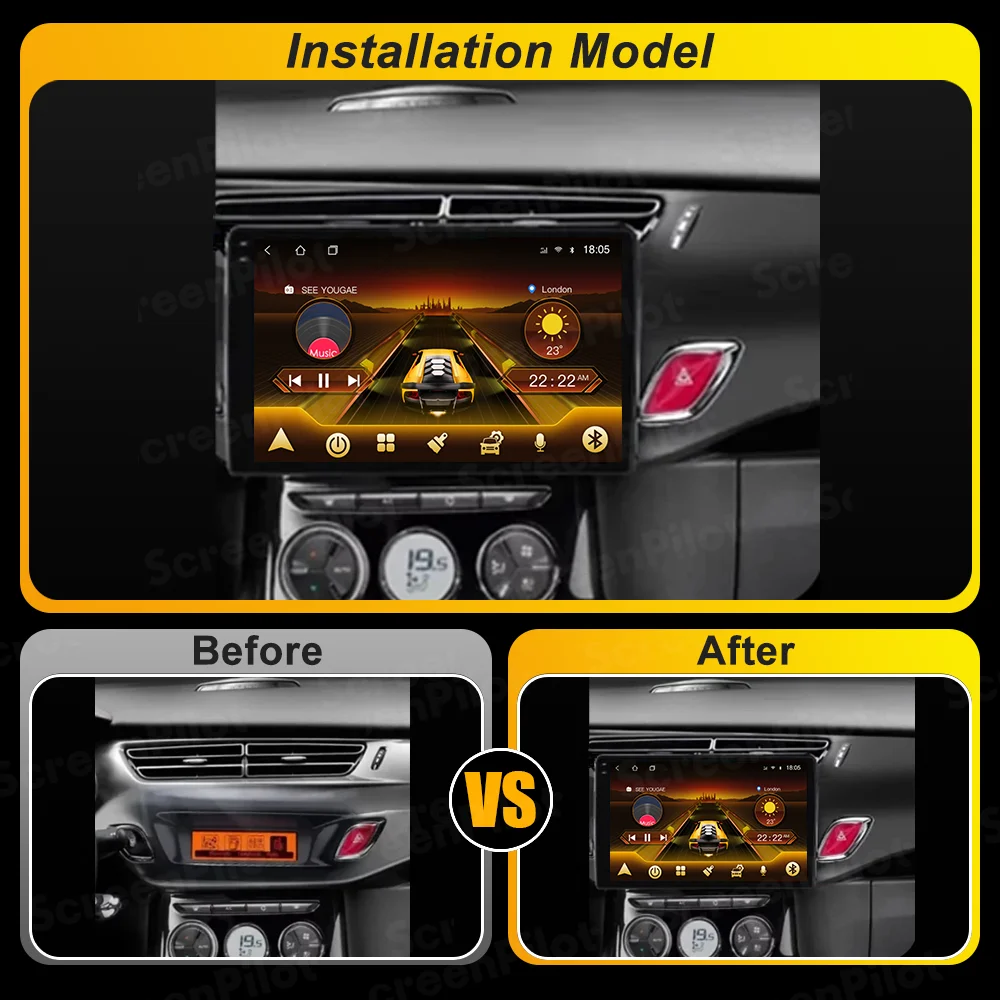 For Citroen C3 DS3 2010 2011 2012 2013 2014 - 2016 Android 16 Car Radio Multimedia Video Player 2 din Carplay Bluetooth RDS wifi