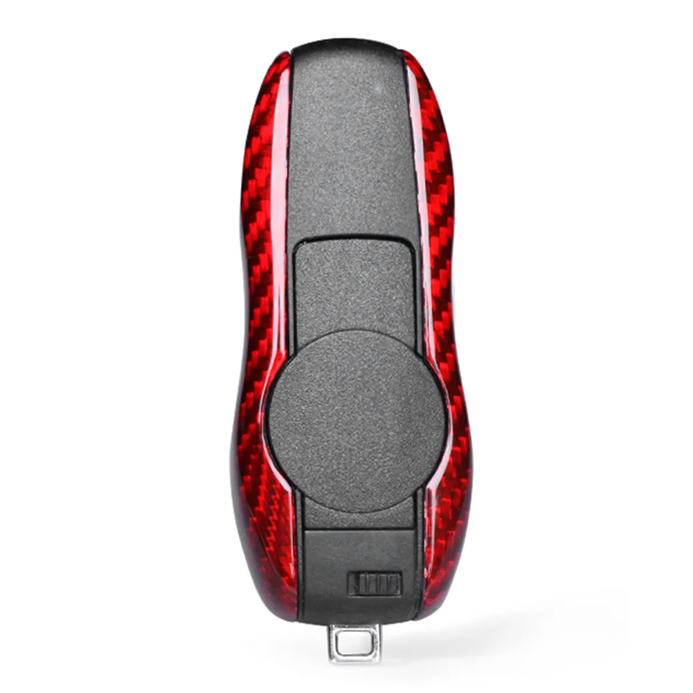 Genuine Carbon Fiber Car 4 Buttons Remote Key Fob Case Shell Cover Universal For Porsche 911 Cayenne Panamera etc.