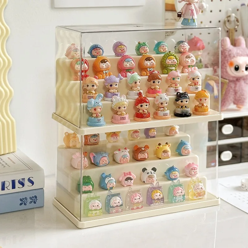 Blind Box Display Rack Staubdichte Vitrine für Modellfiguren Lagerschrank Transparente Sammlerfiguren Organizer Box