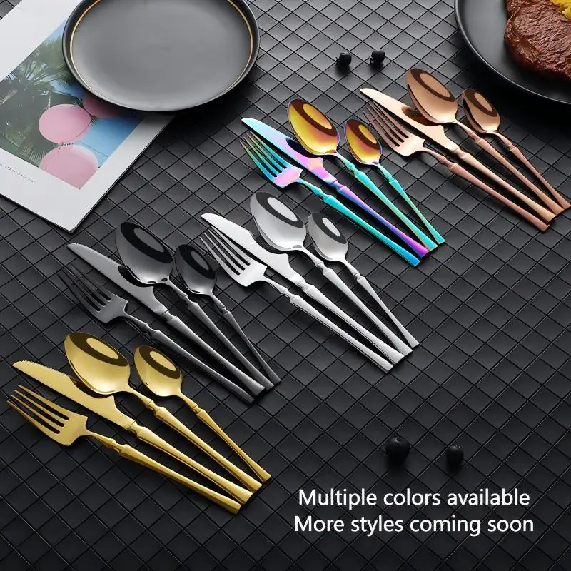 16/24-Piece Slim Waist Stainless Steel Cutlery Set - Rustproof & Durable for Home, Restaurant, Event & Gift