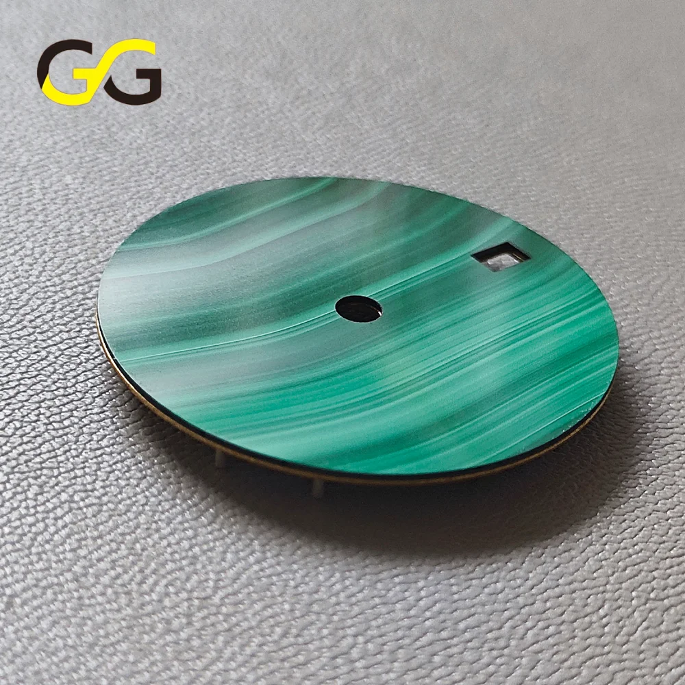 Dwayne Campbell Top-notch Product Made Of Peacock Stone Material NH35 Dial 28.5mm Green Dial For Men's Watch Modification Parts