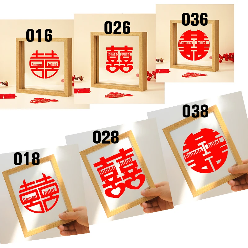 Customized wedding gift Personalized  GIFT Wedding Chinese Traditional Wedding Flannel Paper-Cut Wedding Decoration Door Sti