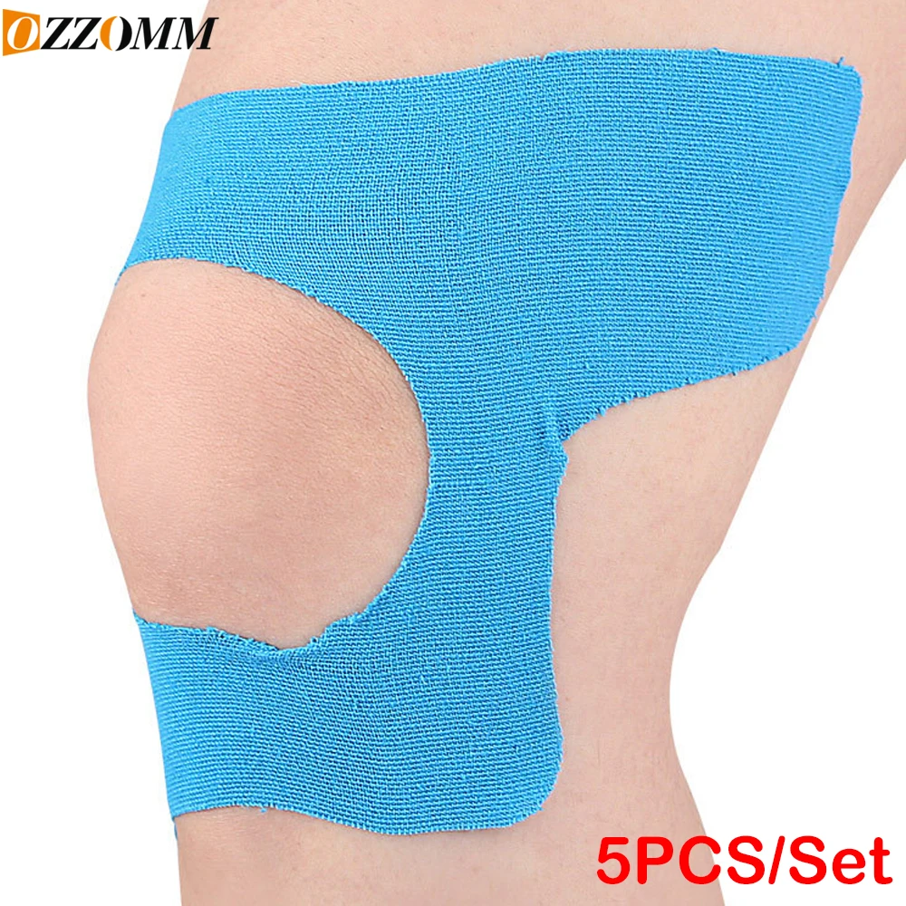 

5PCS Kinesiology Tape for Knees - Knee Kinesiology Tape Pre Cut | Waterproof Workout Adhesive Patches for Recovery Joint Relief