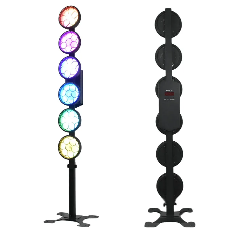 

DMX512 Retro Hexagonal LED Light Bar – Matrix Pixel Effect, Scrolling Strobe & Atmosphere Lighting for Stage Background