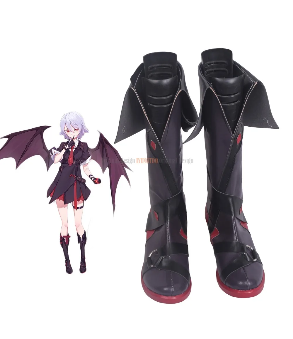 Remilia Sukaretto Shoes Cosplay Touhou Project Remilia Sukaretto Cosplay Long Boots Shoes High Heel Custom Made