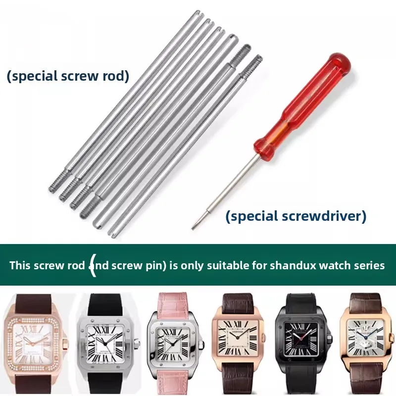 For Cartier Santos 100 Watch Strap Connection Rod Women's 26.5mm Men's 30.5mm Screw Pin connecting rod 23mm 20mm Accessories