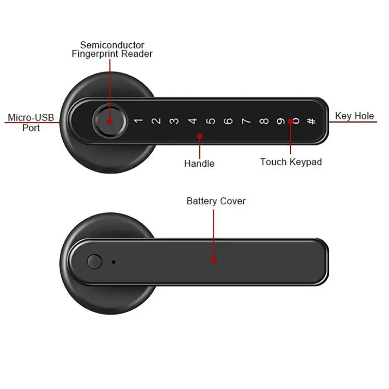 Smart Electronic Lock Digital Handle Door Lock Tuya Smart APP Control Office Lock Keyless Entry Combination lock