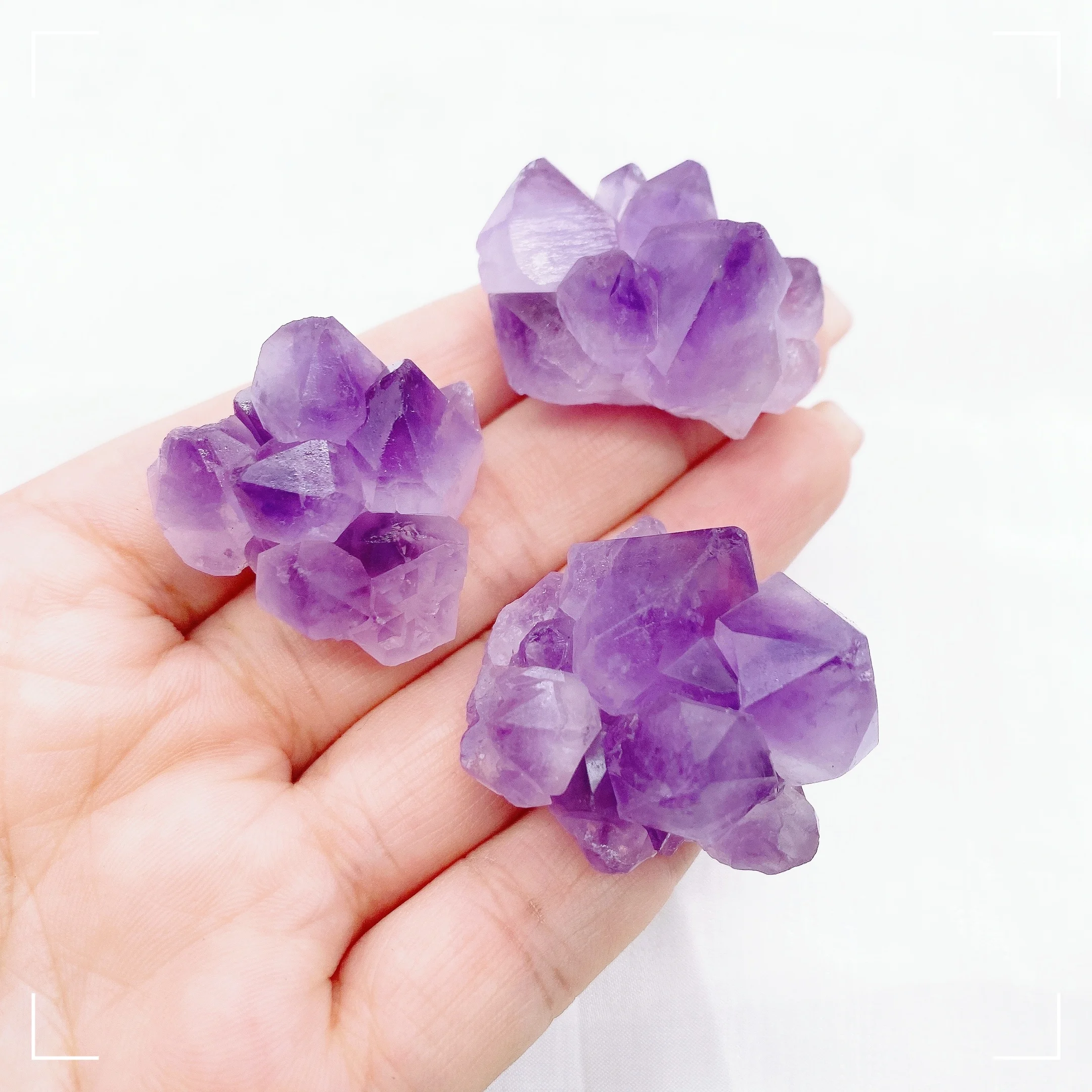 25MM Natural Amethyst Cluster Flower Mineral Specimen Irregular Raw Crystal Quartz Reiki Healing Aquarium Home Garden Decoration