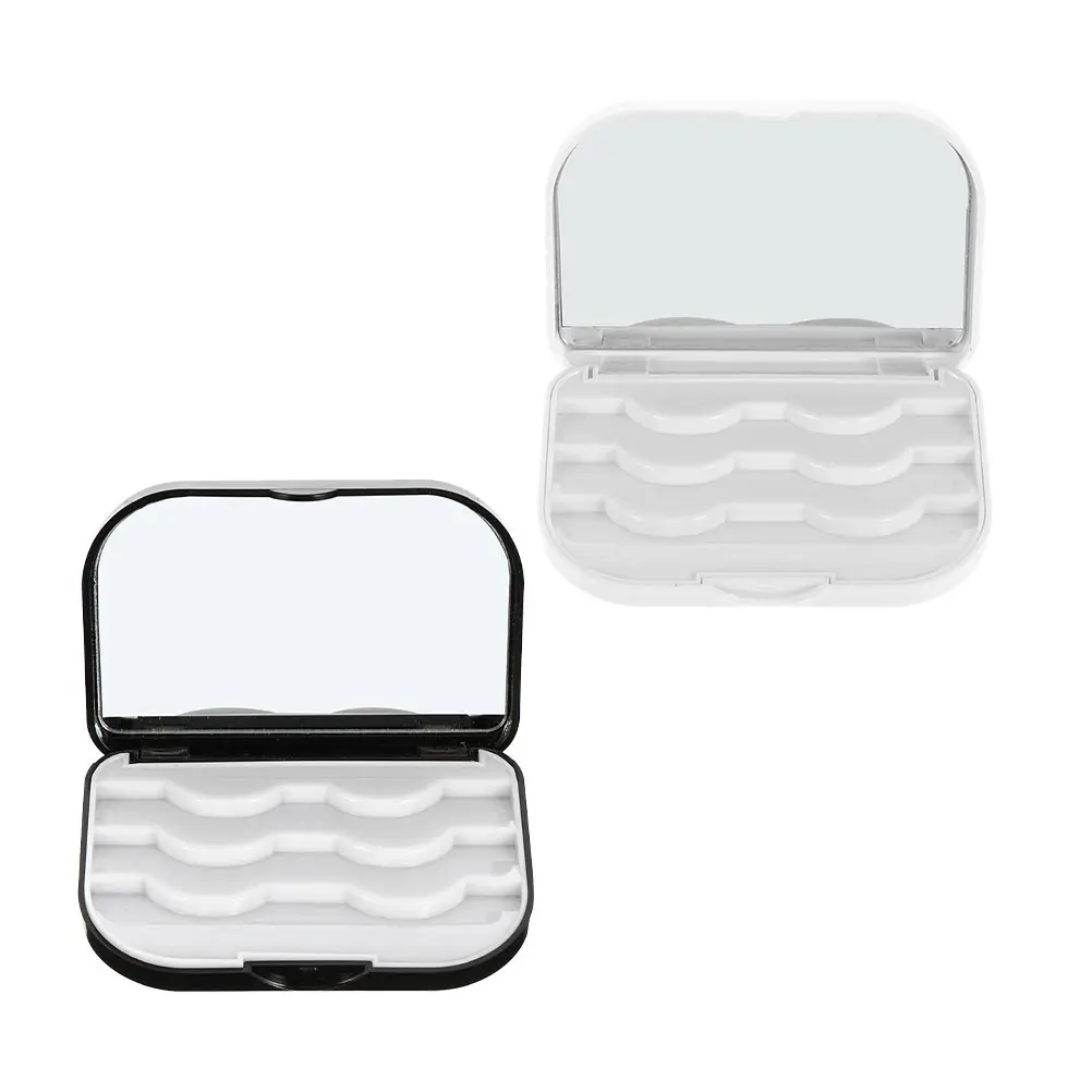 2 pçs caso de armazenamento de cílios plástico à prova dwaterproof água organizador de cílios postiços para mulheres meninas à prova de poeira leve recipiente de cílios