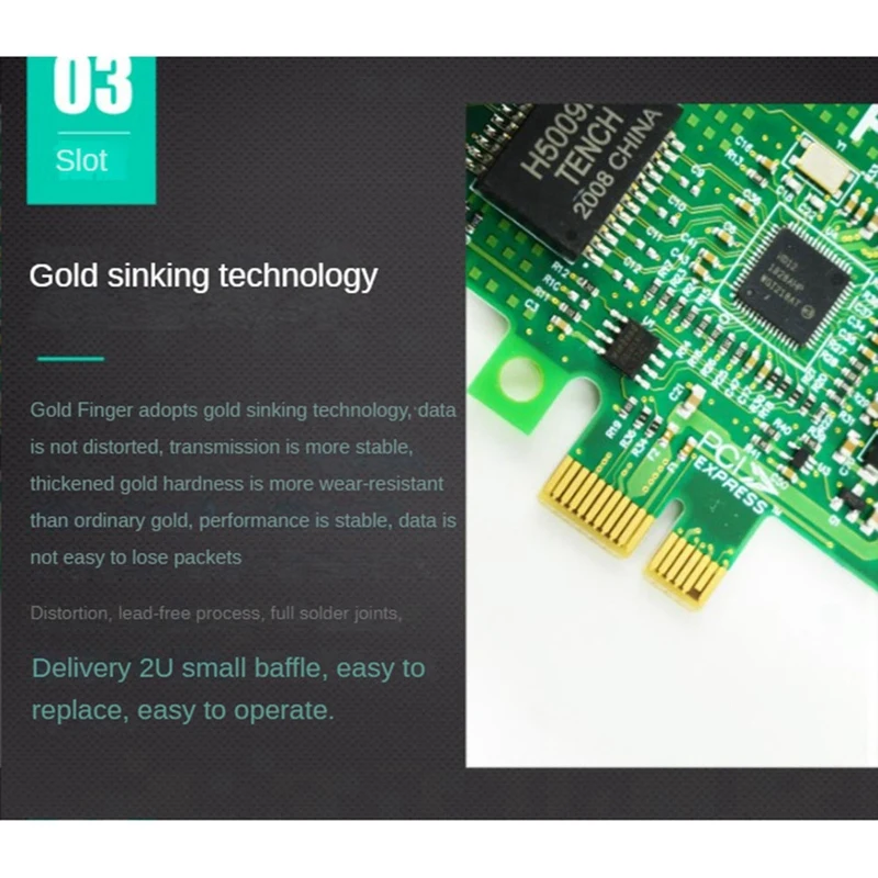 Accessories I210-T1 PCI-Ex1 Gigabit Single Port Server Network Card I210AT Chip Wired Desktop Network Card