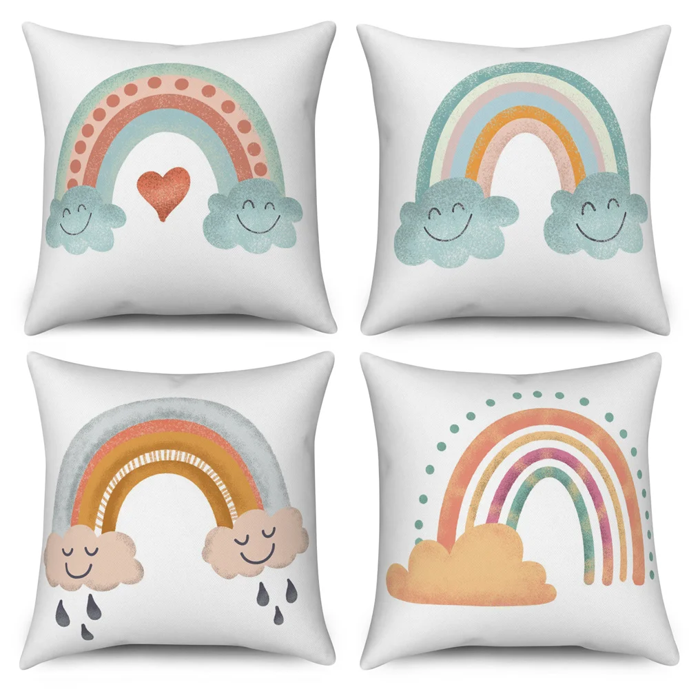 Pillow Cover Decoration Home Office Bedroom Cartoon Rainbow Cloud Sofa Decorative Cushion