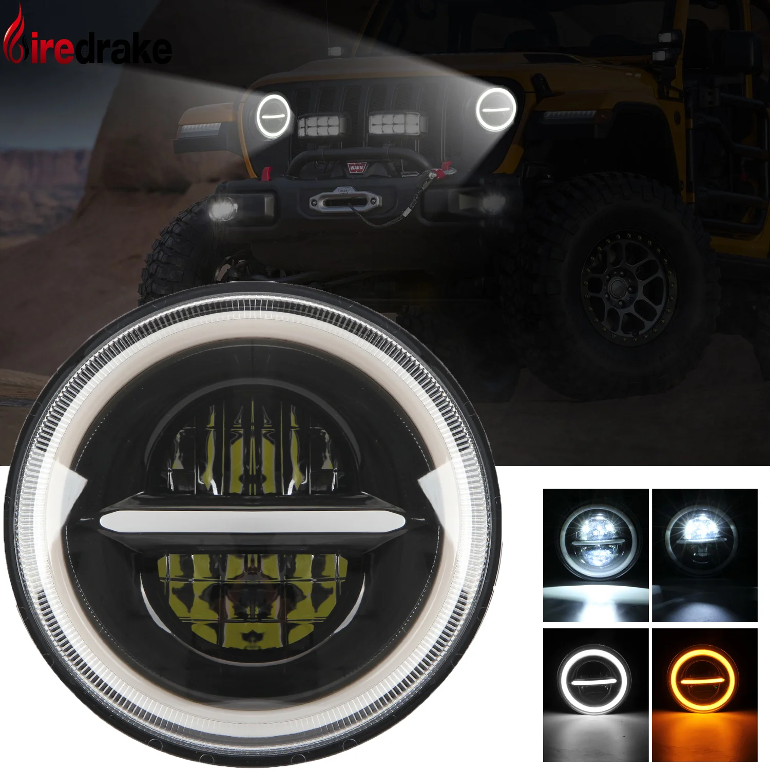 

7inch LED Car Headlight Round Wrangler Headlight 200W 20000LM Super Bright Jeep OffRoad Motorcycle Universal Headlamp 32V 6000K