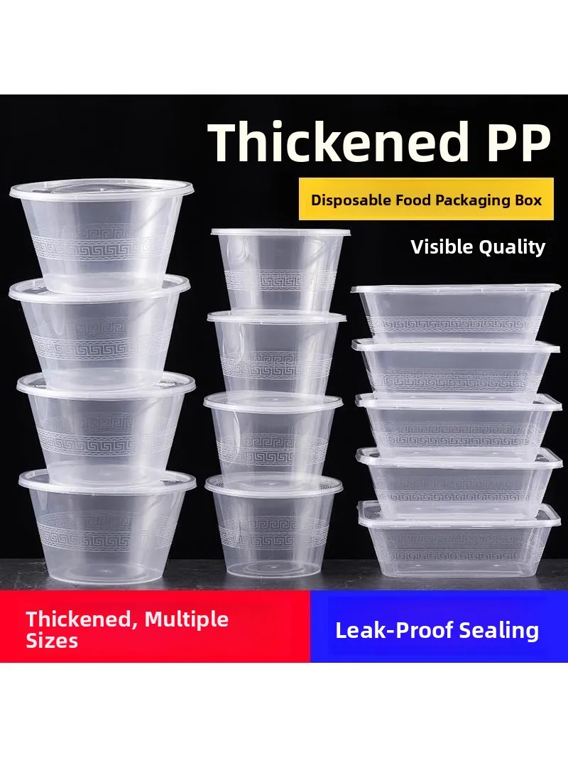 thickened-disposable-food-grade-plastic-black-rectangular-transparent-takeaway-lunch-box-delivery-meal-box-catering-packaging