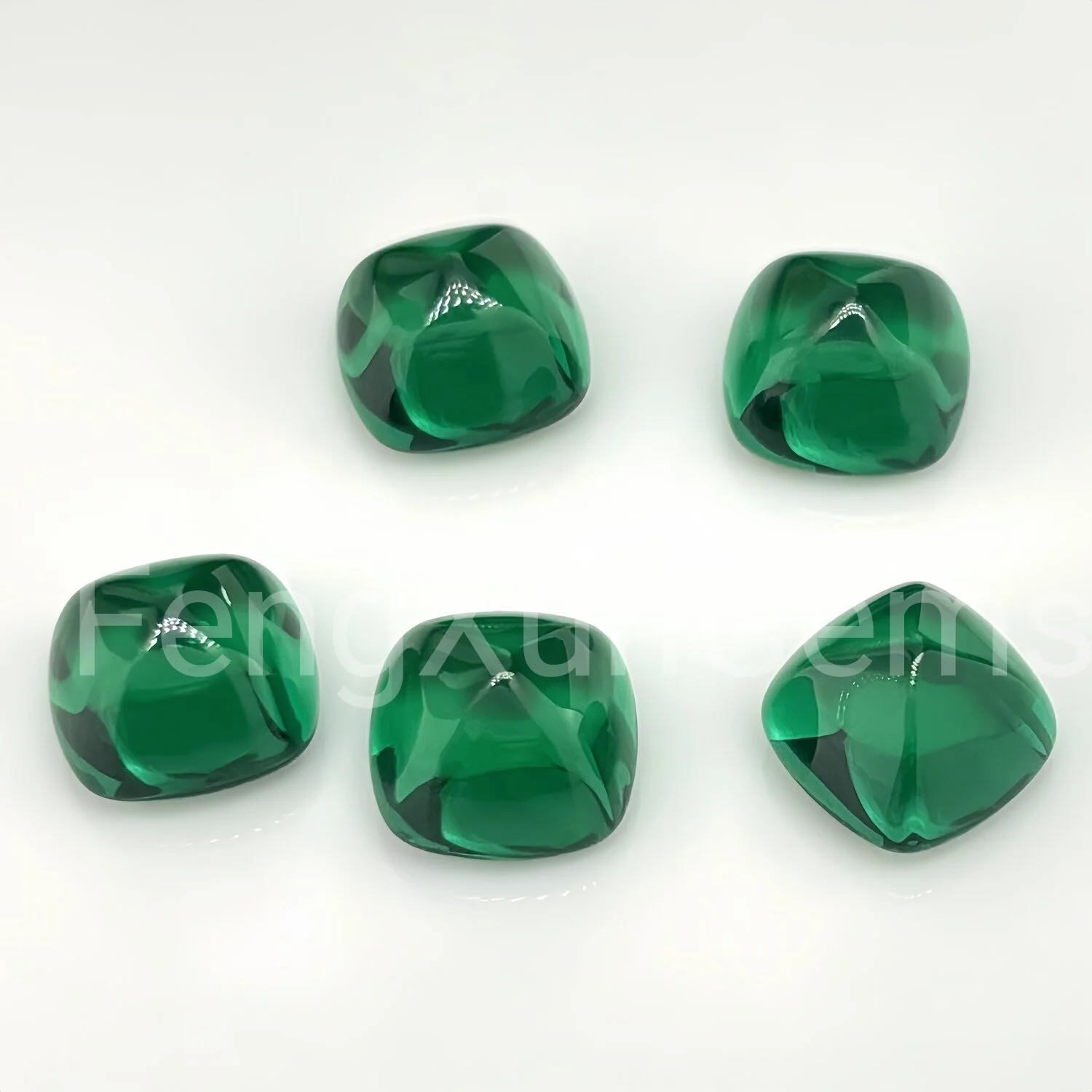 

Suger-loaf Cut Tower shape 4x4~10x10mm Loose synthesis Emerald Green top Quality Beads With AGL Certificate For Jewelry Make