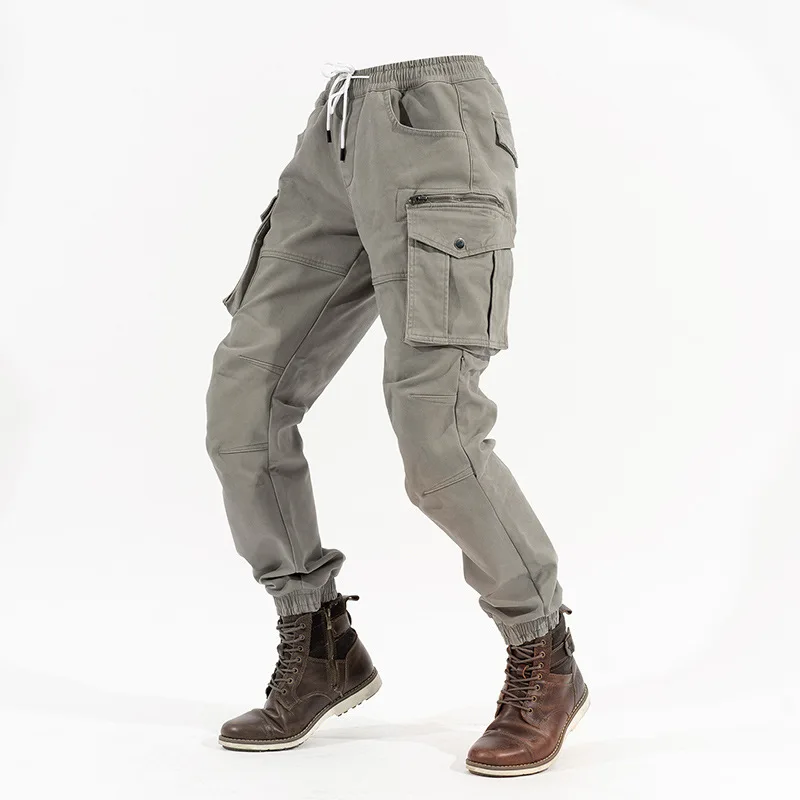 Motorcycle Riding Pants Winter Warm Fleece Motorcycle Pants for Men Windproof Anti Fall Riding Pants Slim Fit Leg Binding