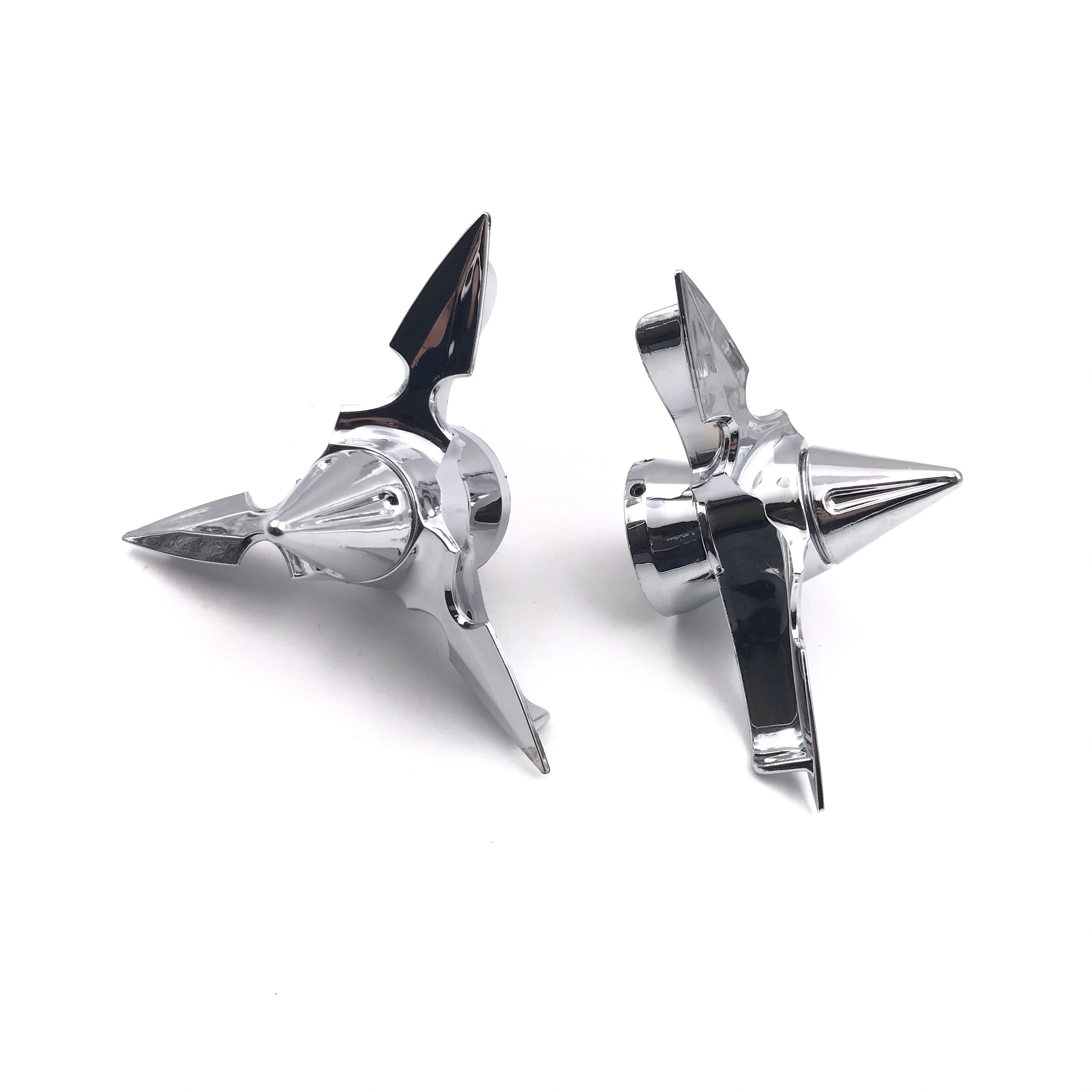 Motorcycle Spun Blade Spinning Front Axle Cap Nut Cover For Harley Dyna Softail Electra Glide Touring Chrome