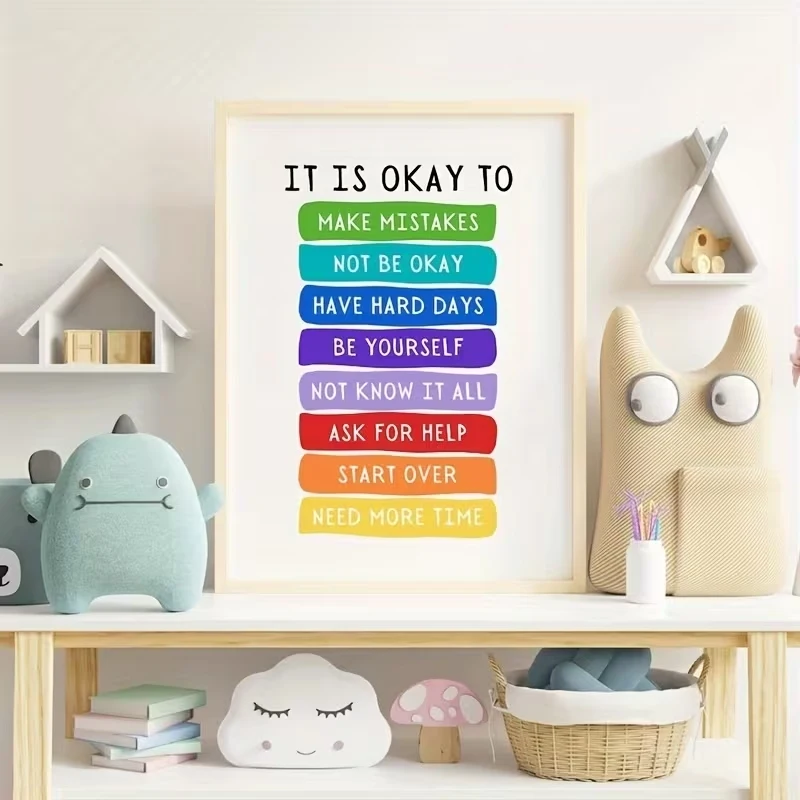 Modern It Is Okay To Feel My Feelings Emotional Wall Art Print Canvas Painting Poster Picture For Living Room,Bedroom Home Decor