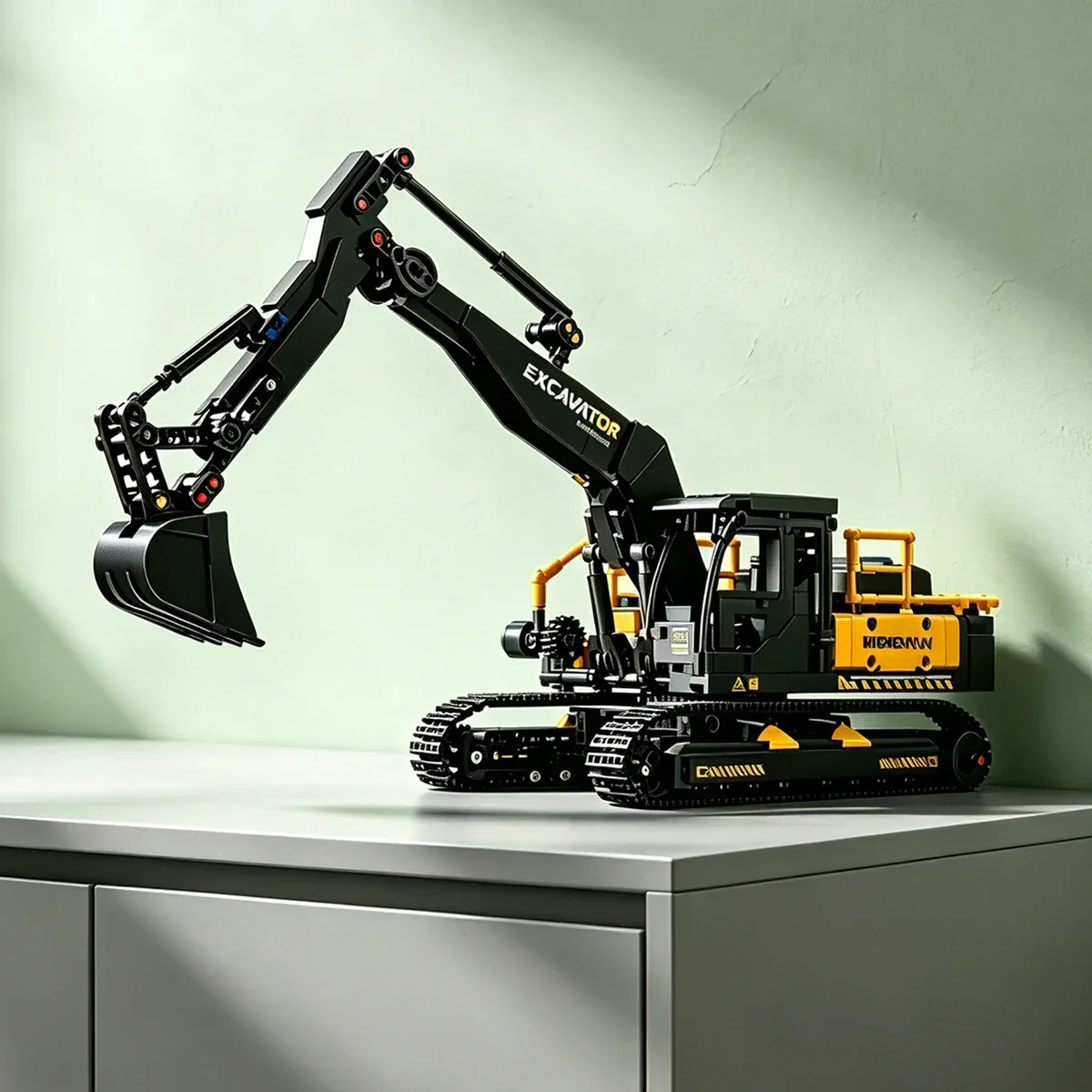 MOC Engineering Vehicle Excavator Cars City Truck Home Decor Designer Model Technical Blocks Building Bricks Toy Gift