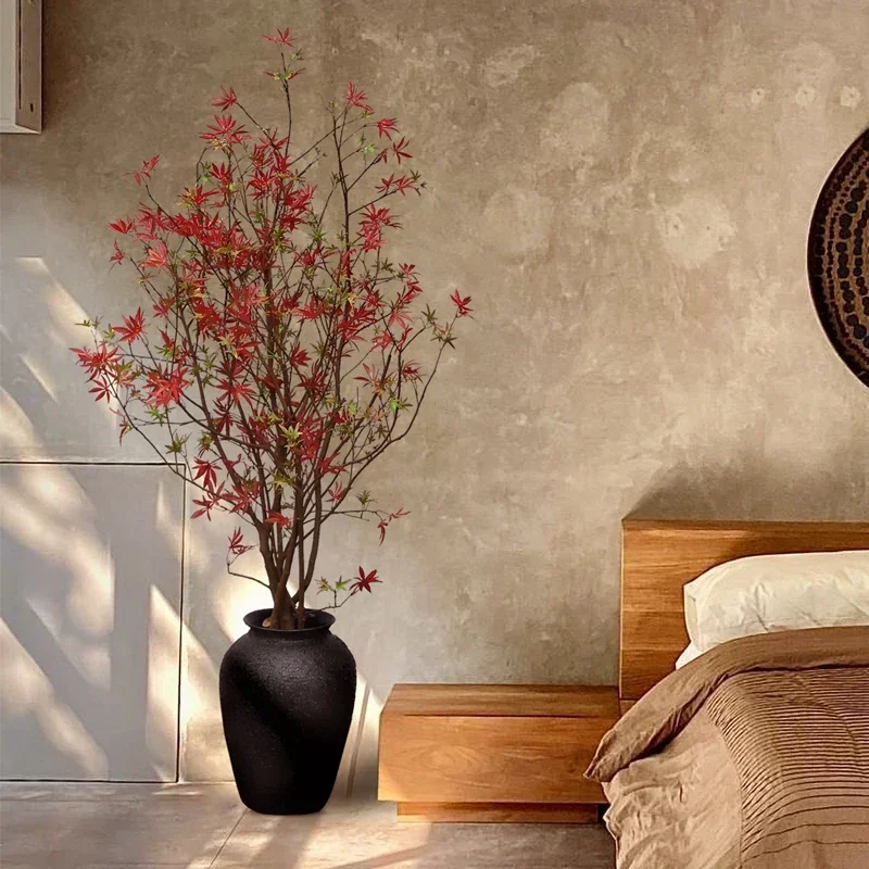 

Fake flower simulation flower home indoor desktop bouquet ornament maple leaf fake green plant Nordic wabi sandy wind potted pla