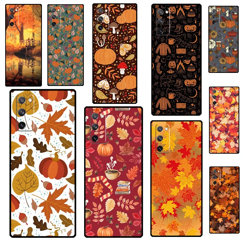 Autumn Leaves Fall Halloween Case For Samsung Galaxy S26 Ultra S25 S24 S23 S21 S22 Ultra Plus S10 S20 FE S25 FE Back Cover