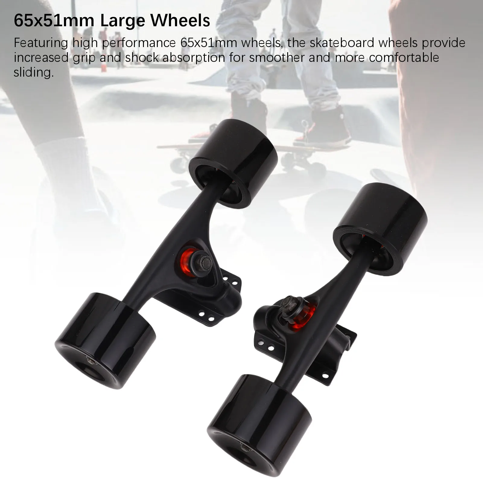 7 Inch Skateboard Trucks with Wheels 65x51mm Longboard Trucks Wheels Combo Set Aluminum Alloy Skateboard Hardware Combo Kit