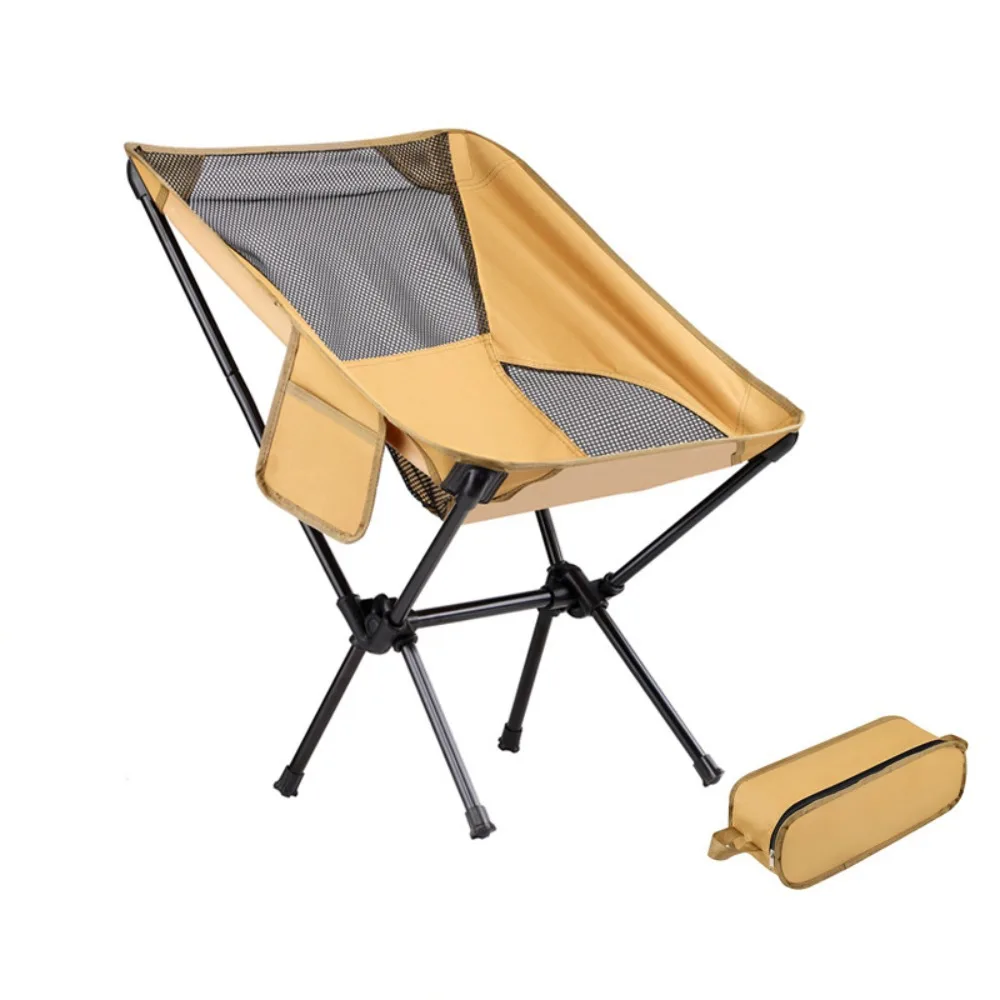 

Collapsible Folding Camping Chair Sturdy Wear-resistant Outdoor Fishing Stool with Storage Bag Portable Camping Leisure Chair