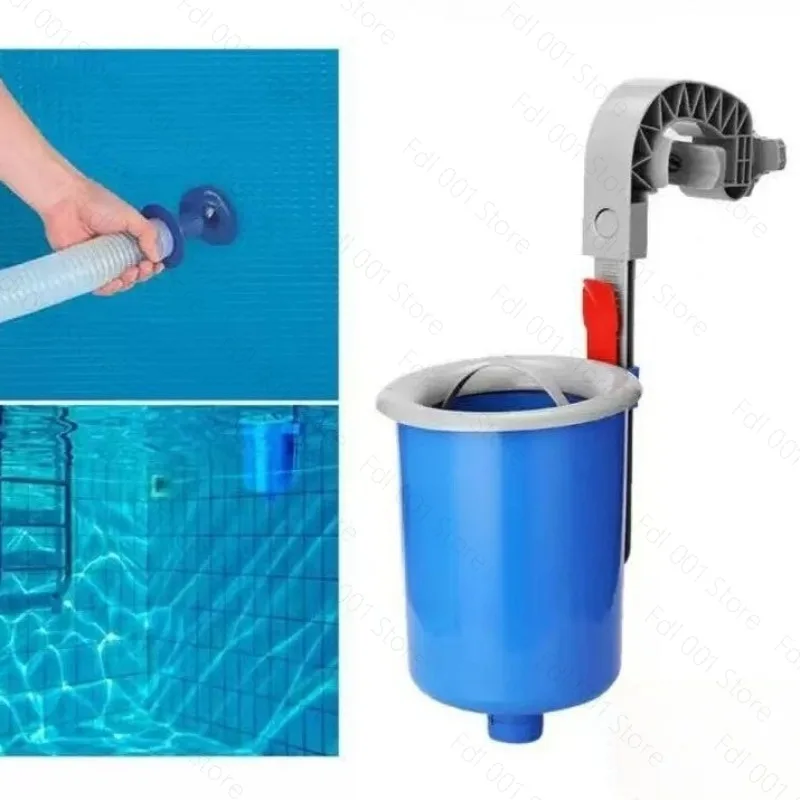 Wall Mount Swimming Pool Surface Skimmer Filter Adjustable Bracket Pool Floating Leaves Debris Collector Pool Cleaning Accessory