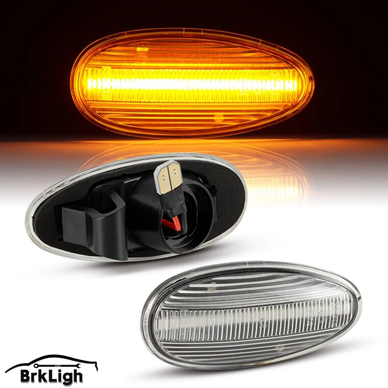 

Dynamic Amber LED Side Marker Light Turn Signal Lamp Side Fender Indicator For Mitsubishi Outlander 2003-2006 Lancer EVO