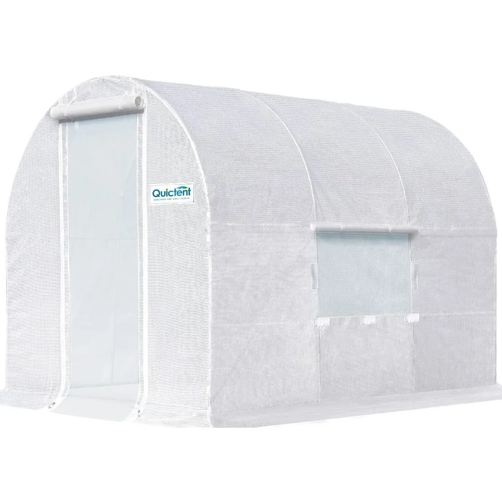 

Портативная теплица для улицы, большой туннель для ходьбы 10x7x7 футов, зеленый дом для улицы, сверхмощная стальная рама, усиленная бухта