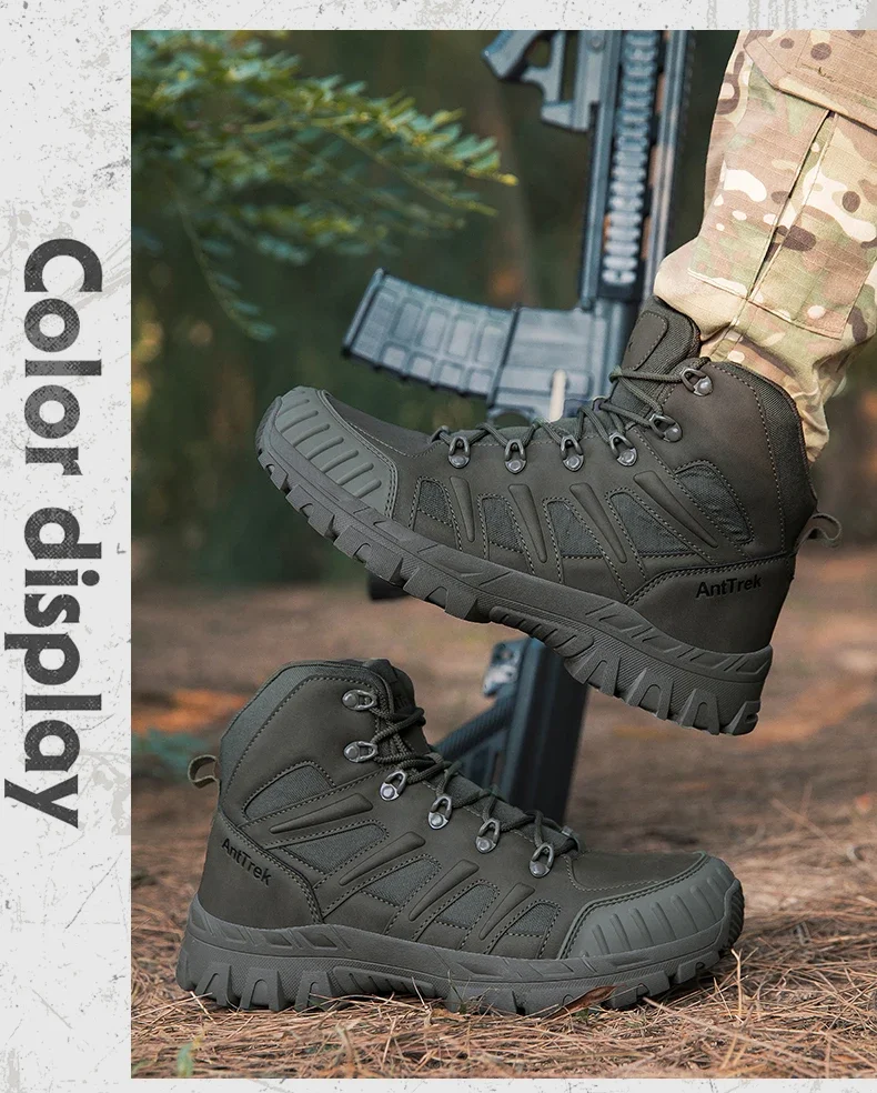 Herren Neue Armee-Stiefel Outdoor Ultraleichte Rutschfeste Schnelleinsatz-Knöchelstiefel Taktische Stiefel für Camping Arbeit Wasserdichte Jagdstiefel – Detail 28