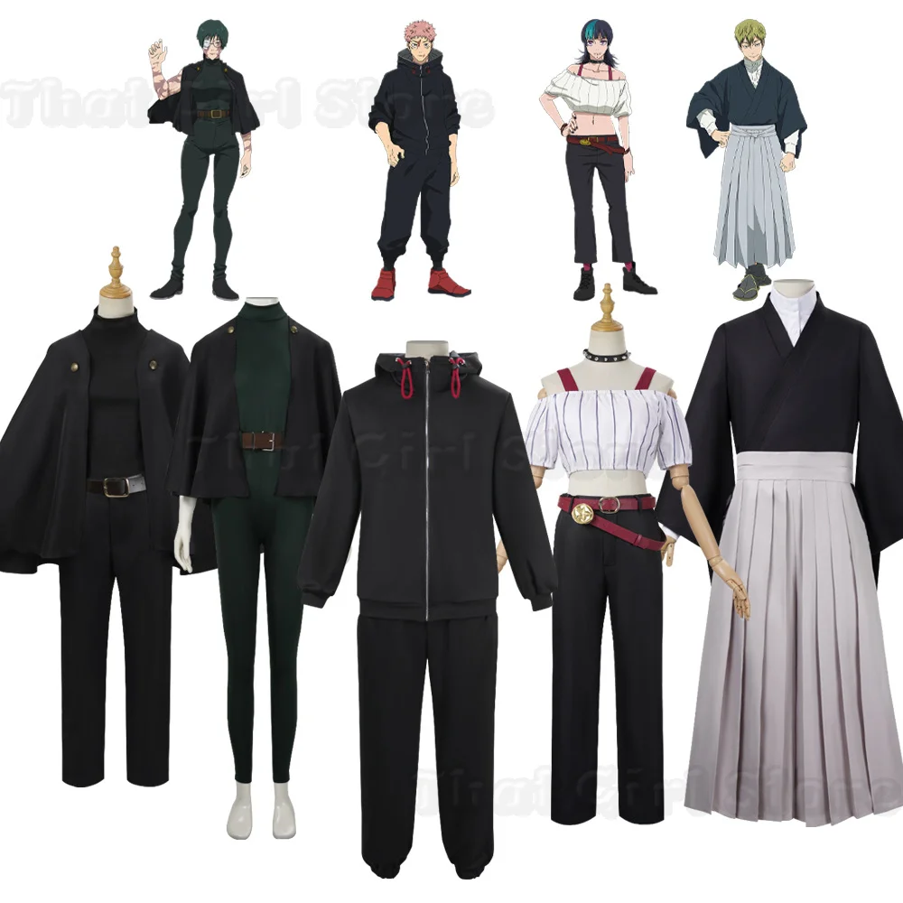 Jujutsu JJK Cosplay Kostüm Deme Recursion Kimono Komplettset Anime Cosplay Kostüm JJK Anime Itadori Yuji Cosplay Kostüm