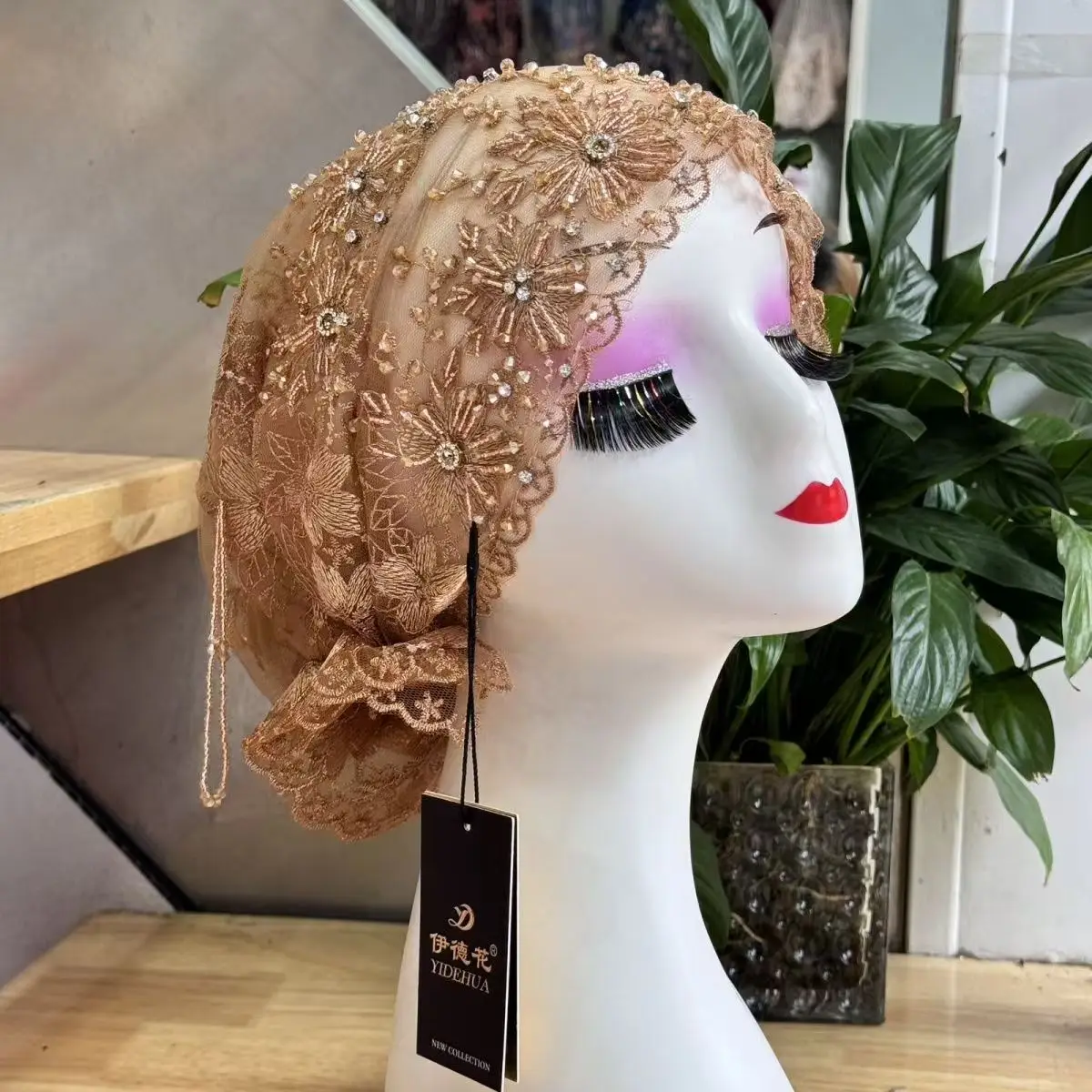 

Мусульманские женские хиджабы, черные, розовые, с кисточками из бисера, Рамадама, для танцев, великолепный вечерний платок, роскошный шарф из Малайзии ислама Kufi