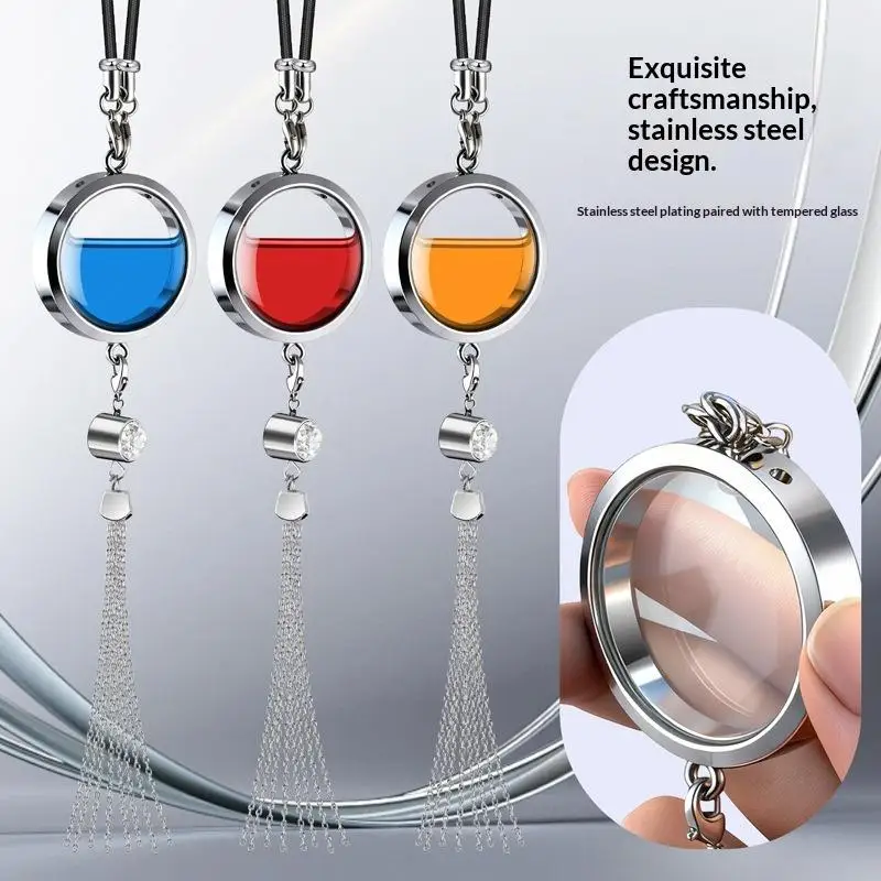 Mini Metal Car Empty Fragrance Diffuser Bottle Hanging Pendant Space Saving Ornament for Auto Interior Decor Accessory