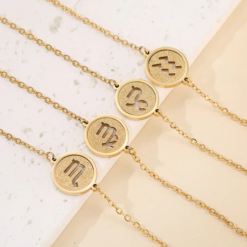 

gemini bracelet Chain Bracelets for Women Girls Stainless Steel Charm Bracelet Aries Pisces Gemini Aquarius Taurus