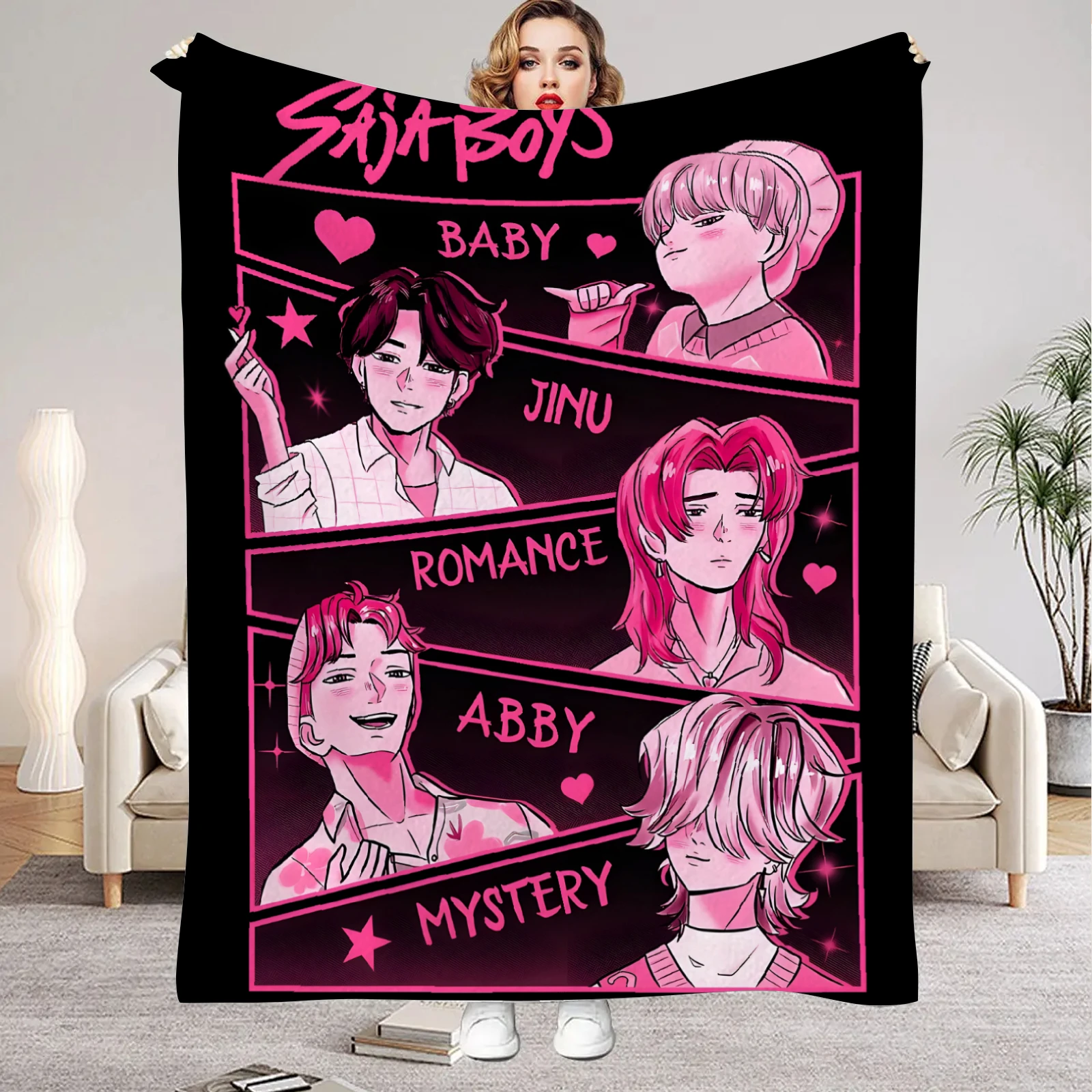 Kpop شيطان الصيادين ساجا بنين البطانيات جودة لينة الدافئة رمي بطانية الشتاء الاطفال الأريكة السرير رقيق المفرش