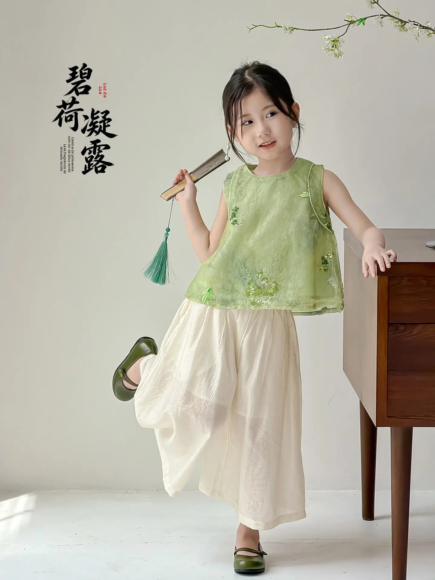 girls-summer-outfit-thin-sleeveless-doll-shirt-and-pants-children's-clothing-set-traditional-chinese-style-baby-clothes-set