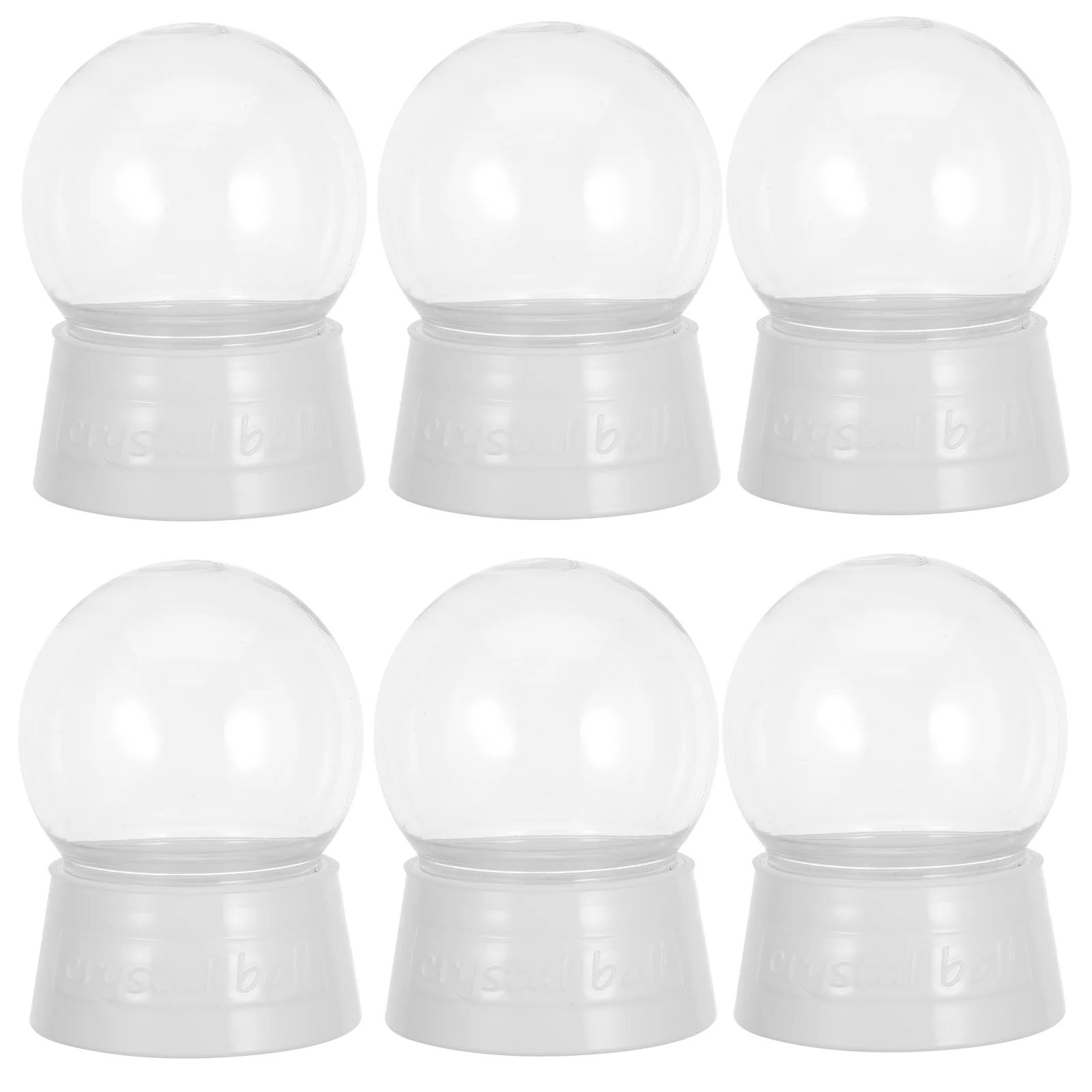 

6 Pcs Crystal Ball Accessories Diy Snow Globes Christmas Clear Kit Plastic Fillable Make Your Own Empty