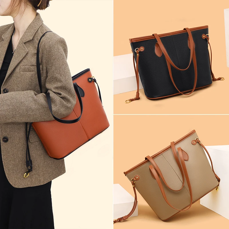 100% Genuine Cowhide Luxury Handbags leather Tote Bag Shoulder Bag for Women Bags Designer High Quality Women Brand Designer Bag