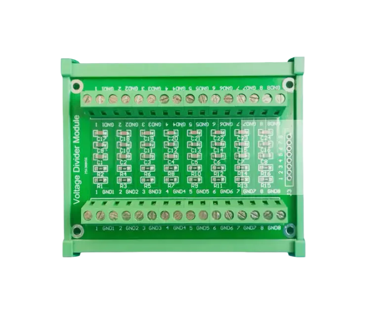 Channel parameter coefficients of 8/12/16 voltage divider circuit board with filtering resistor