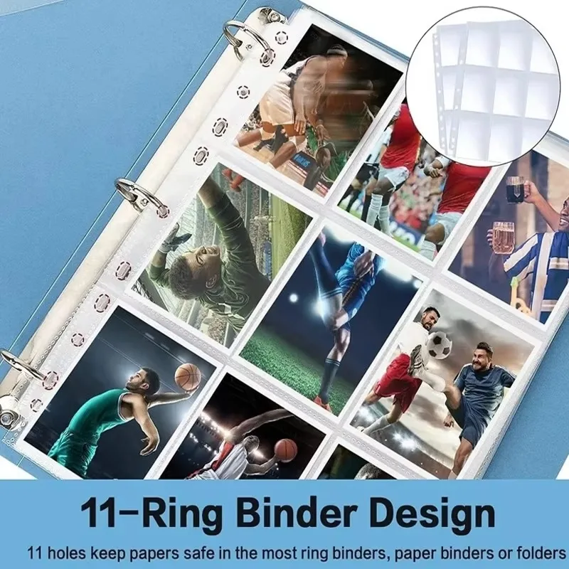 50/5pcs 9 Pocket Trading Gaming Card Sleeves A4 Double Side Storage Album Binder Pages Card Collection Holder Idol Photo Albums