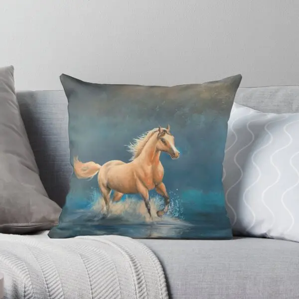 

Running Horse Printing Throw Pillow Cover Throw Fashion Wedding Bed Hotel Soft Anime Car Waist Pillows not include One Side