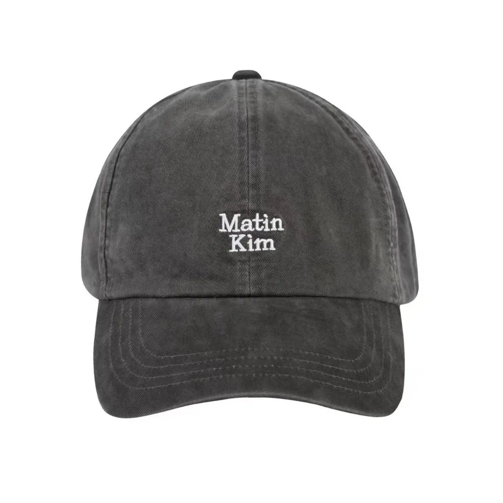 MATIN KIM Vintage-Wash Cotton Baseball Cap Unisex Embroidered Logo Adjustable Dad Hat Casual Streetwear Outdoor Sports Sun Hat