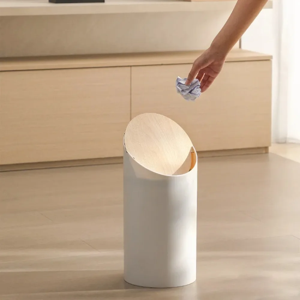 Cubo  basura  9L para casa  familia con tapa, cubo  basura minimalista, tipo prensa, dormitorio, sala  estar, oficina, cesta  pa
