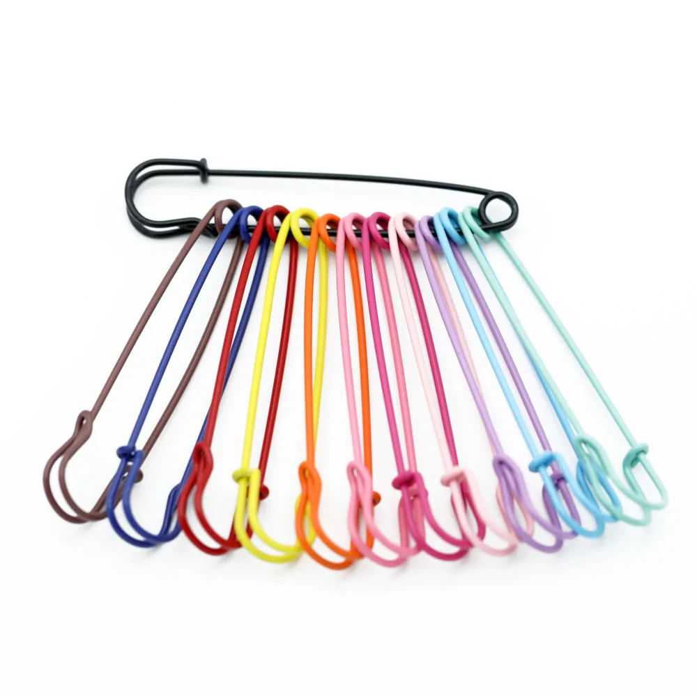 10 pcs 7.5cm Colorful Metal Big Safety Pins Stitch Holders Brooch Craft Findings DIY Sewing Tools Jewelry Apparel Accessories