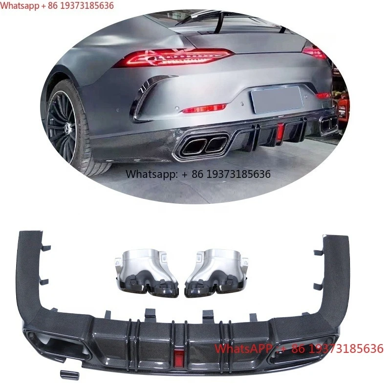 For Mercedes AMG GT50 GT53 Carbon Fiber Body Kit AMG GT50 GT53 Upgraded CMST Style Carbon Fiber Diffuser Rear Lip