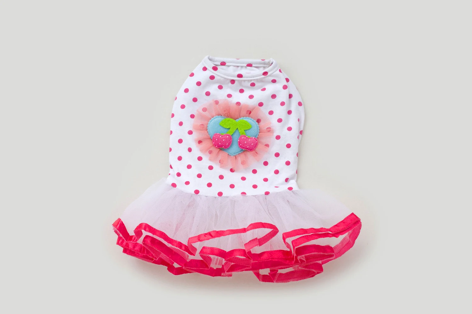 Dog Princess Dresses Puppy Cherry Dot Dress Tutu Skirt Mesh Pet Dog Party Summer Dresses For Small Medium Cat