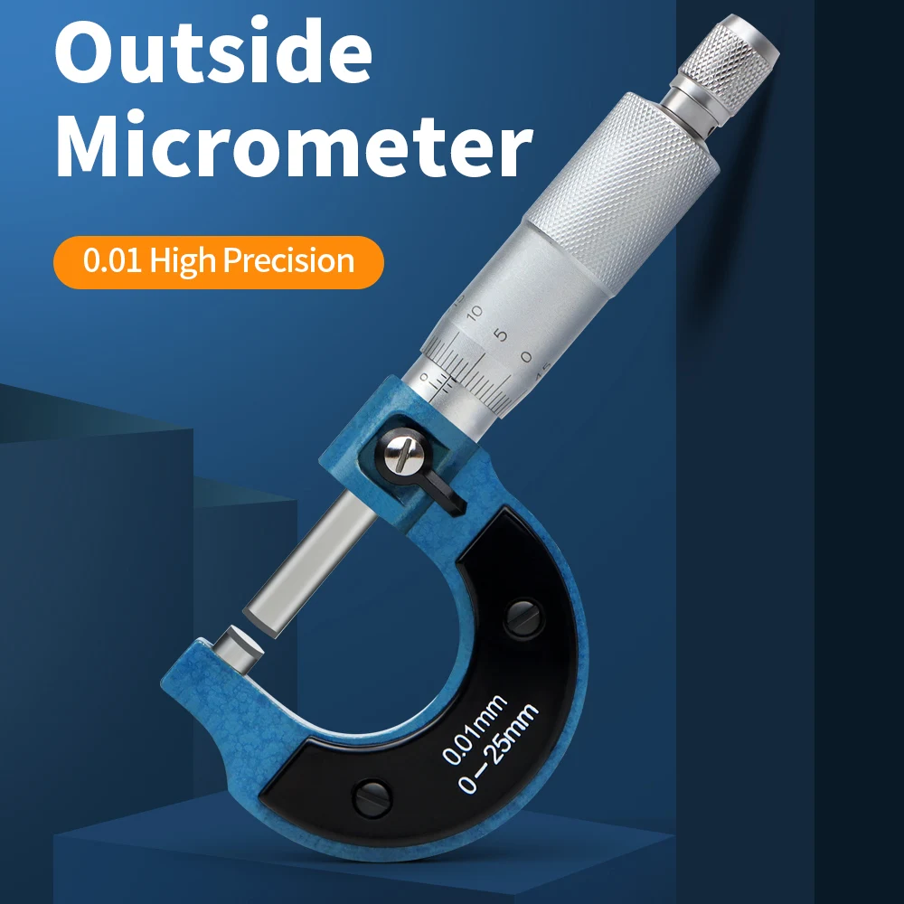 0-25mm 0.01mm Outside Micrometers Measuring Gauging Tool Scale Mechanical Caliper Precision Micro Meter For Measurement