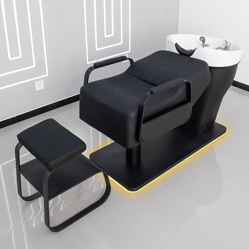 #Hair Salon Shampoo Bed Semi-reclining Massage Watering Modern Design Commercial Use Stainless Steel