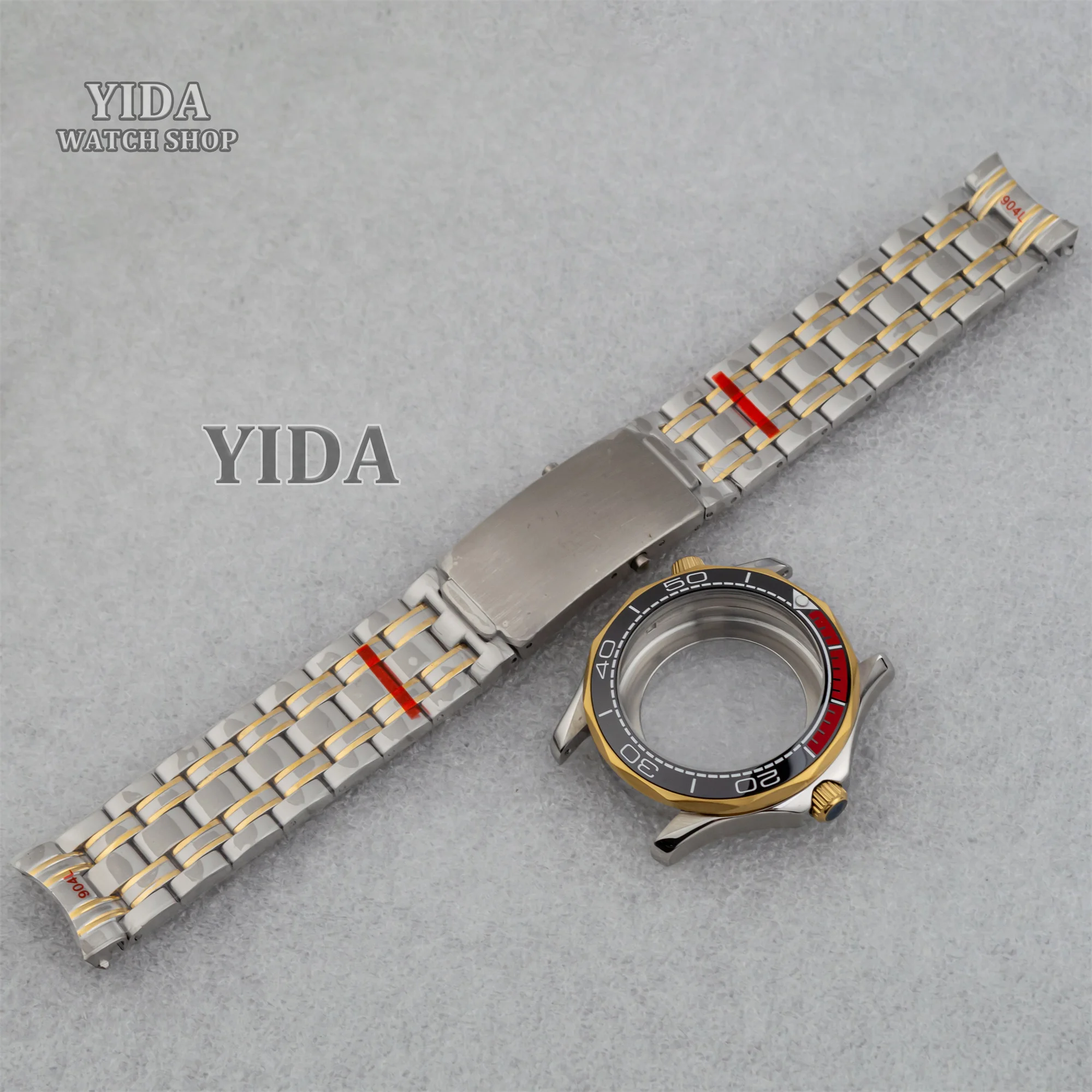 NH35 Cassa 41mm Cassa dell'orologio Cinturino in acciaio inossidabile 316L 10ATM Vetro zaffiro impermeabile per Seamaster 300 NH35 NH36 Parti di movimento