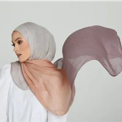 Women Gradient Modal Shawl Hijab  Rayon Cotton High Quality Wraps Hotsale Wide-Brimmed Long Shawl Foulard Ladies Pashmina Stoles